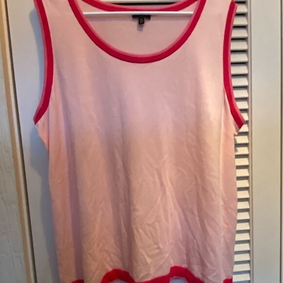 Talbots Plus pink striped hem soft sweater tank‎ - Picture 8 of 8